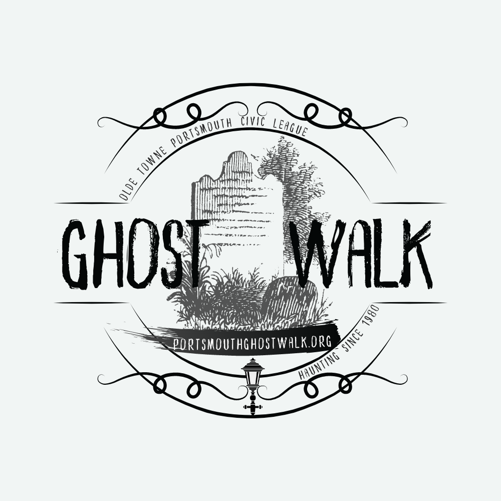 Ghost Walk logo with a tombstone