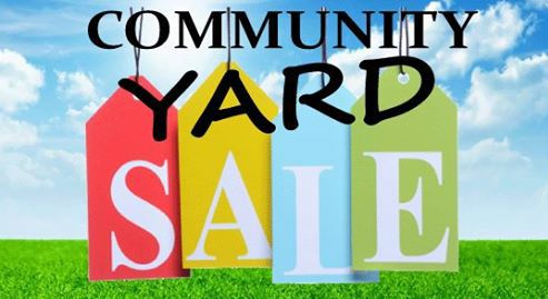 Community yard Slae graphic with sale tags