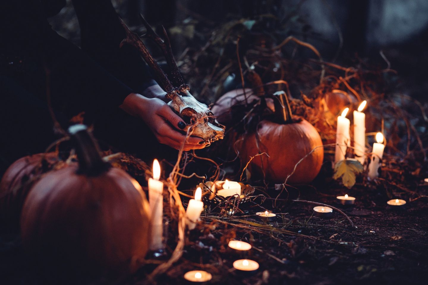 pumpkins and candles