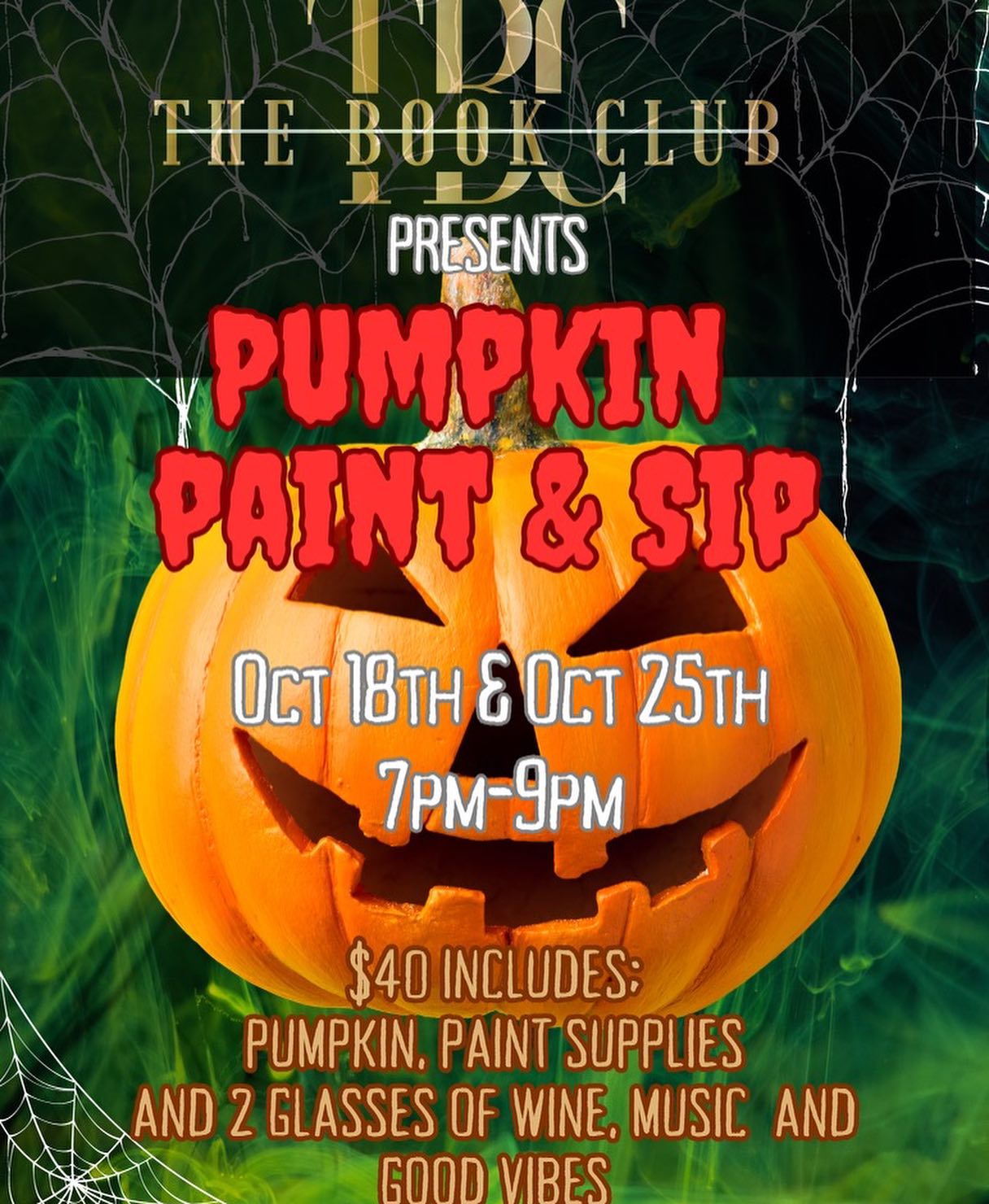 event poster with jack-o-lantern