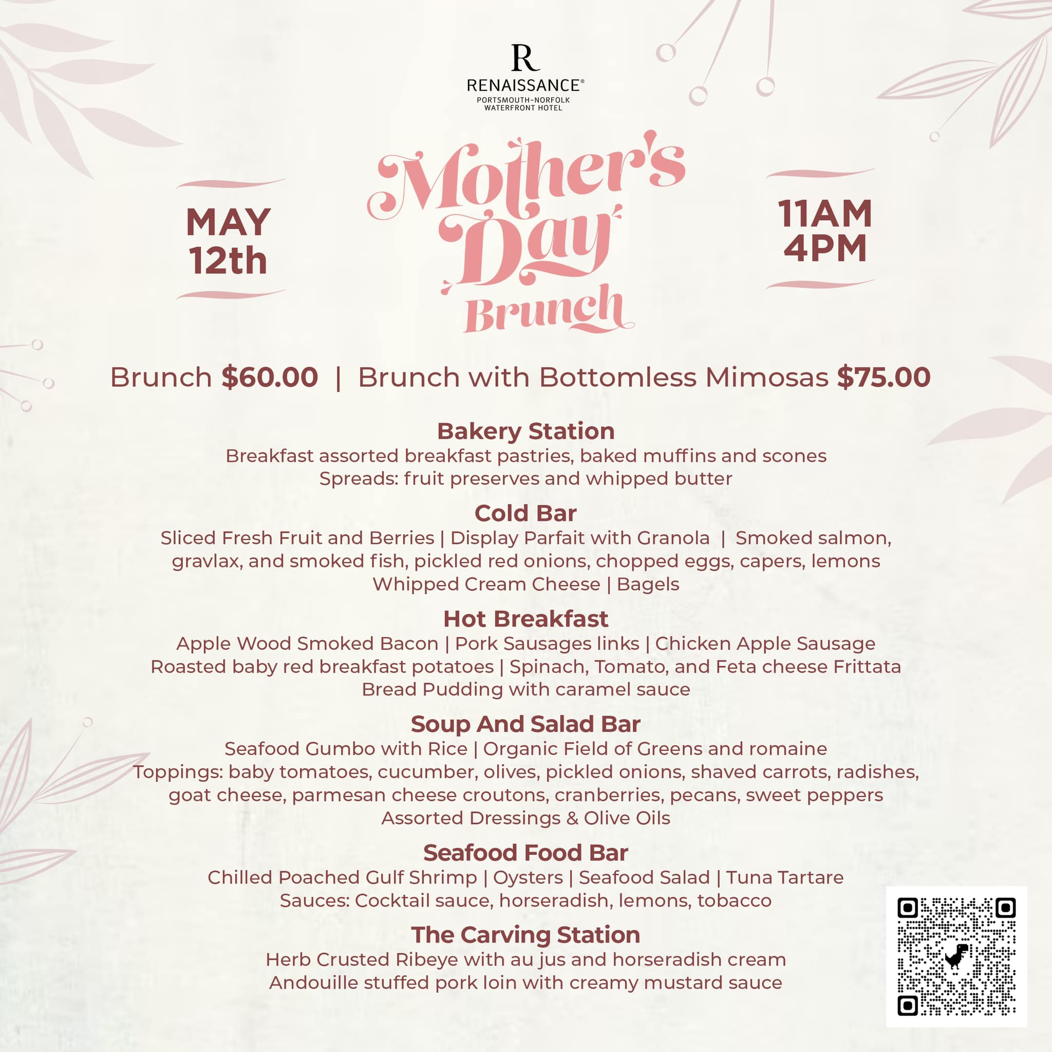 Mothers Day Brunch Menu