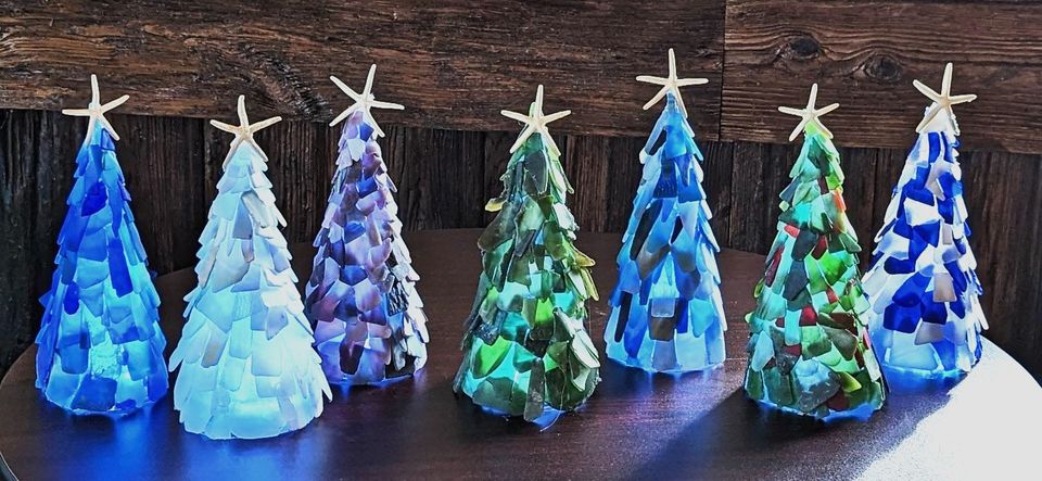 seaglass Christmas trees