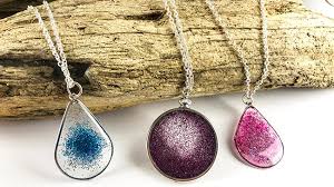 three resin necklaces